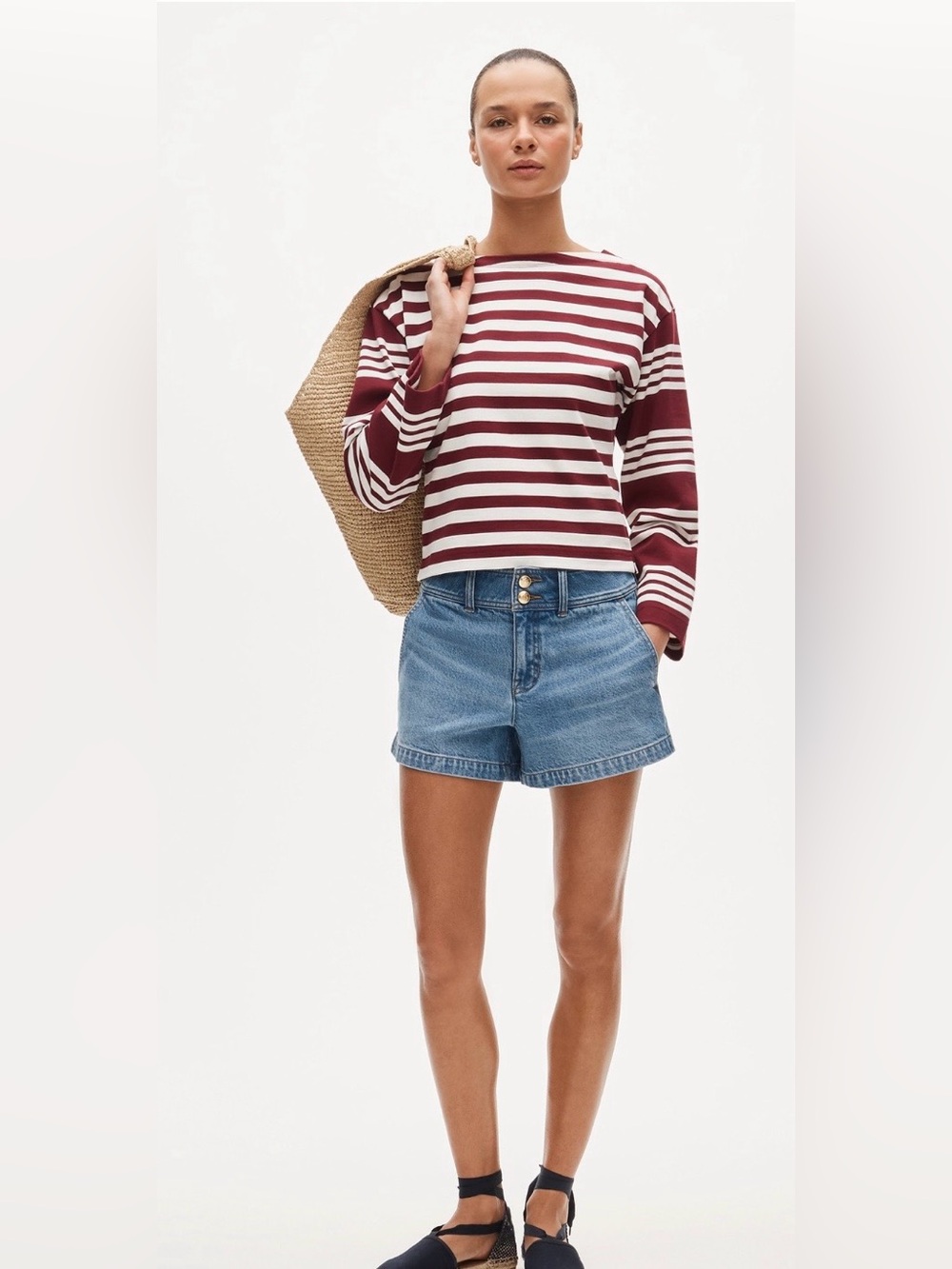 J.Crew Denim Short with Stacked Button